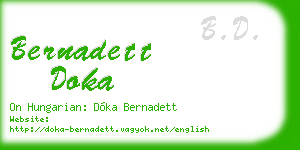bernadett doka business card